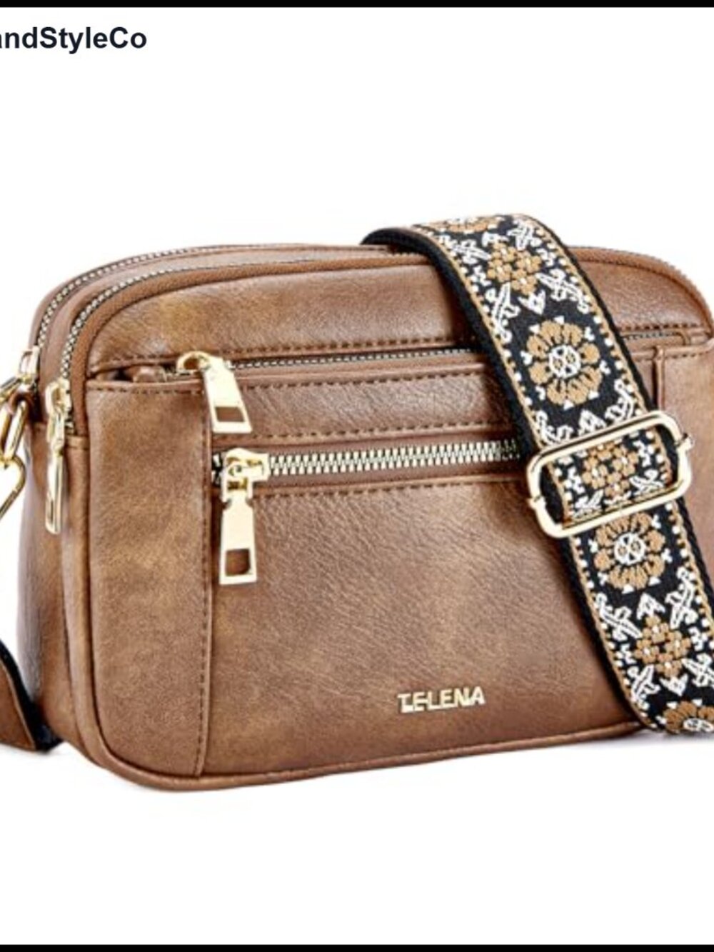Small Vegan Leather Crossbody Purse Adjustable Strap 2-Way Wear
